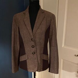 COLDWATER CREEK Women's Brown Tweed Blazer S